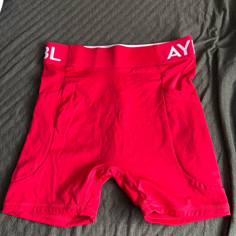 Red Aybl gym shorts